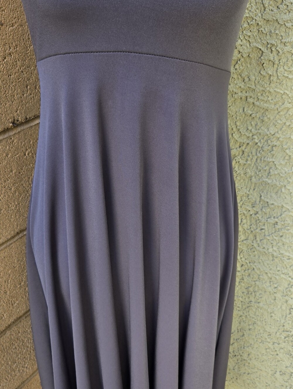Sleeveless V-Neck Midi Dress in Charcoal Gray - Picture 3 of 7